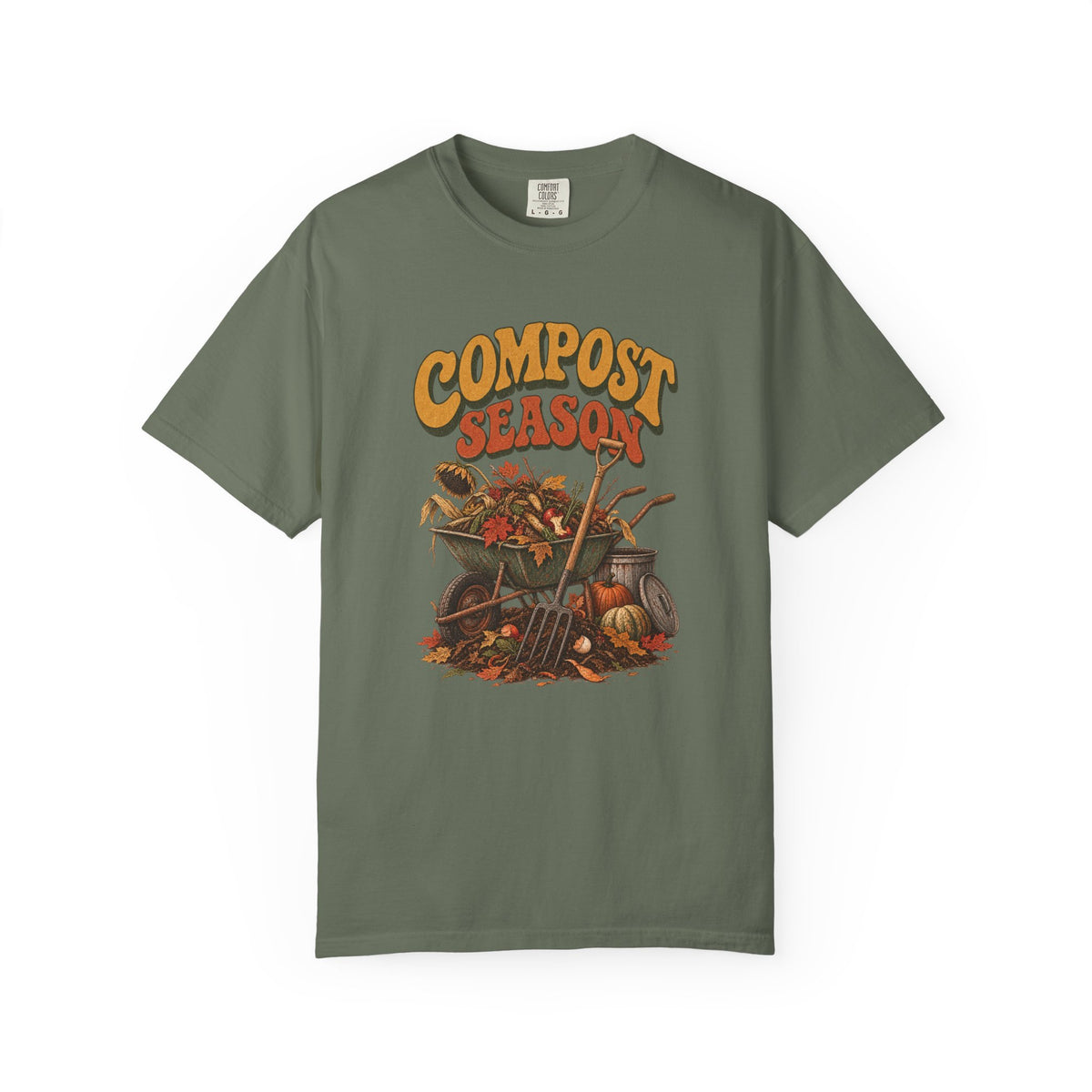Compost Season T-Shirt — Vintage Wheelbarrow & Harvest Garden Tee