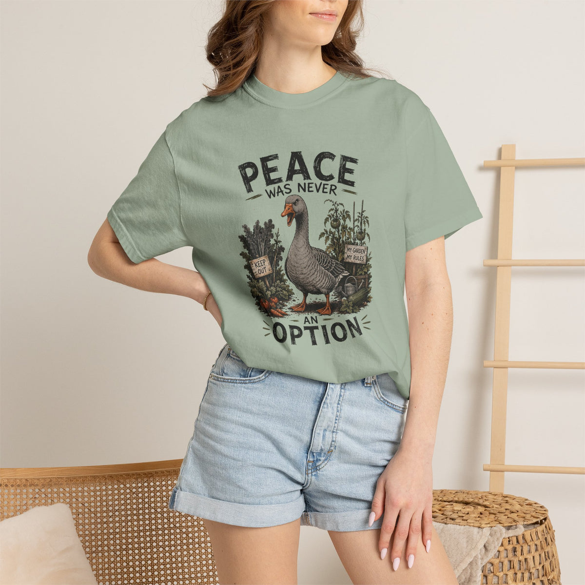 Peace Was Never an Option Tee — Vintage Goose Graphic T-Shirt