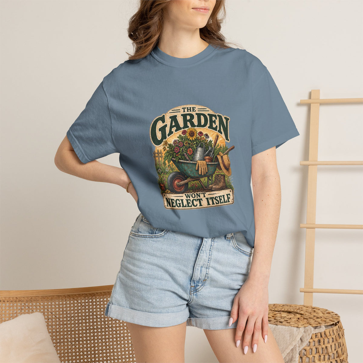 Garden T-Shirt — "The Garden Won’t Neglect Itself" Vintage Gardening Tee
