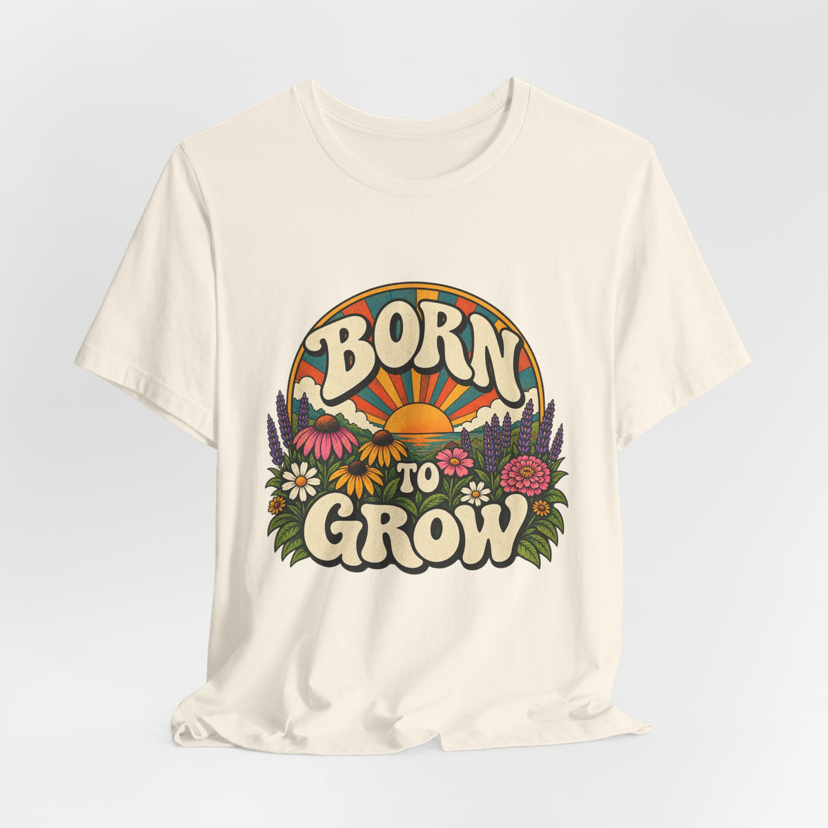 Born to Grow T‑Shirt — Retro Floral Gardening Tee