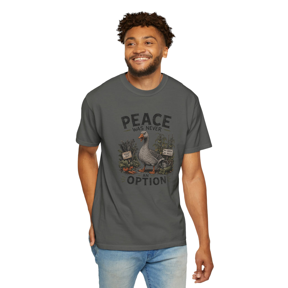 Peace Was Never an Option Tee — Vintage Goose Graphic T-Shirt