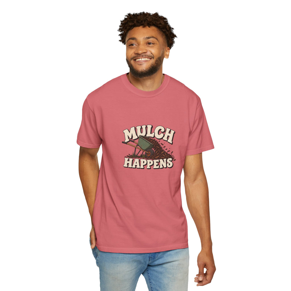 Mulch Happens T-Shirt – Funny Gardening Tee for Gardeners & Landscapers