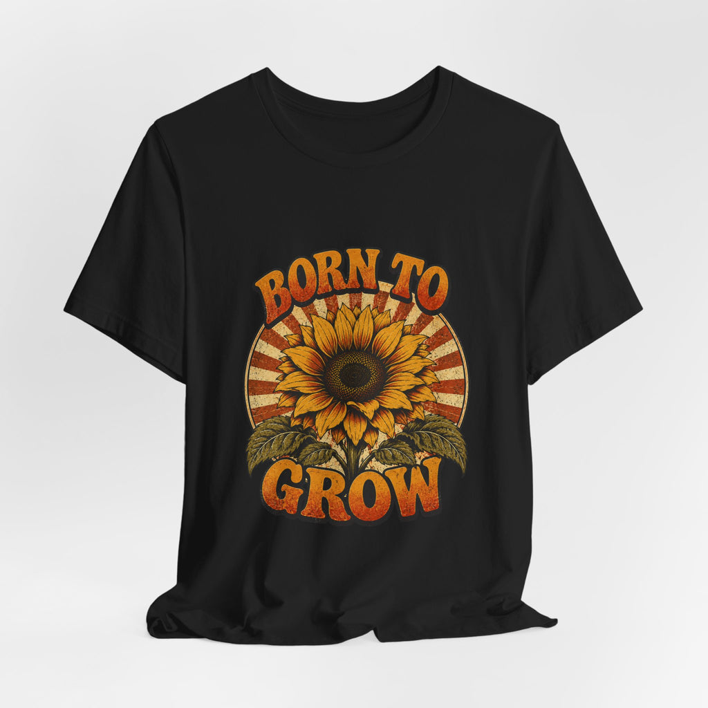 Born to Grow Sunflower Tee — Vintage Botanical Garden Shirt