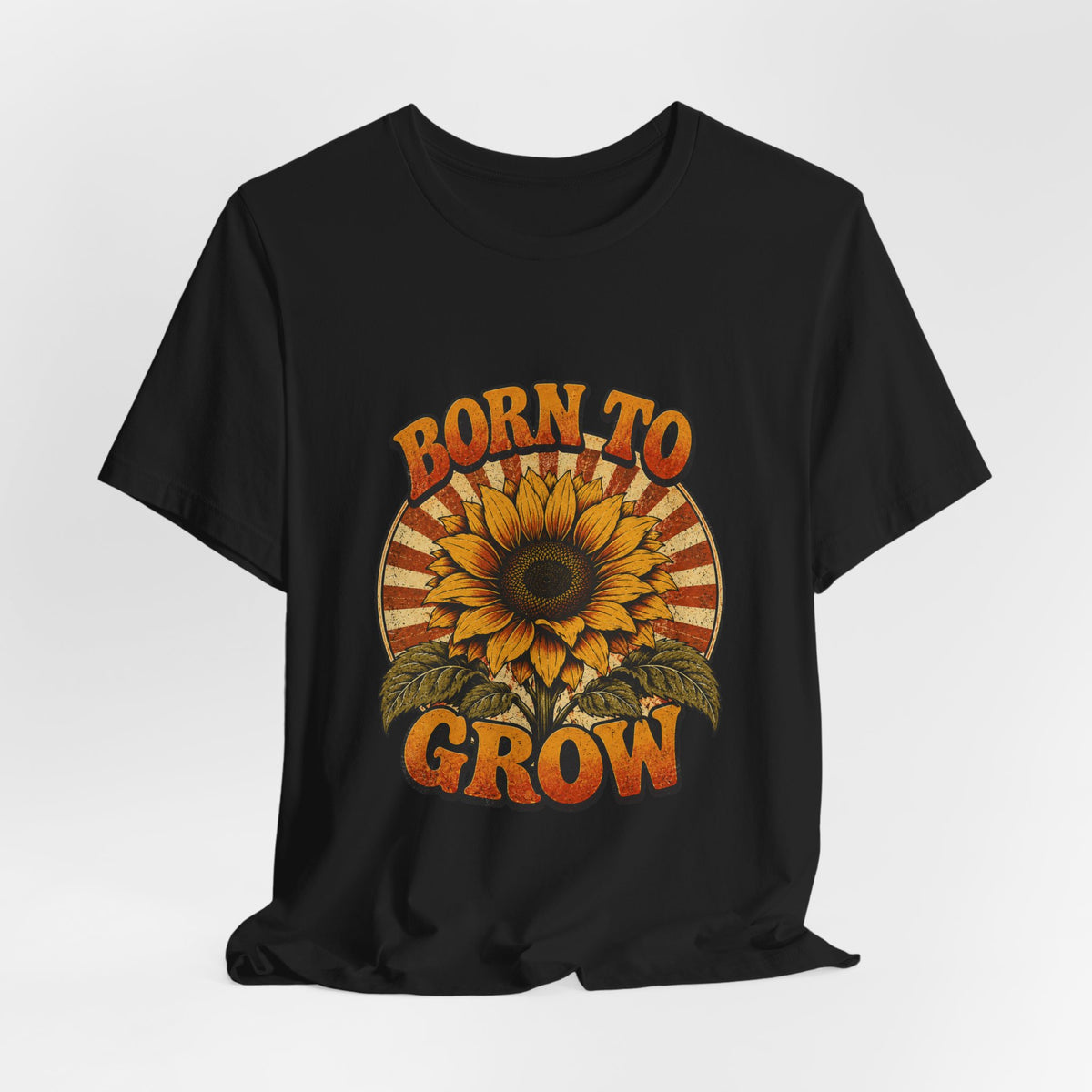 Born to Grow Sunflower Tee — Vintage Botanical Garden Shirt
