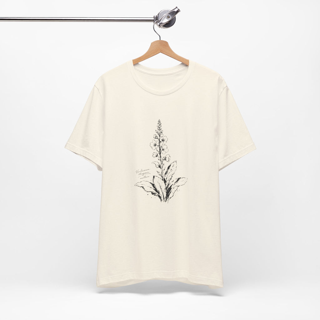 Floral Sketch Tee —Vintage Mullein Illustration T-Shirt