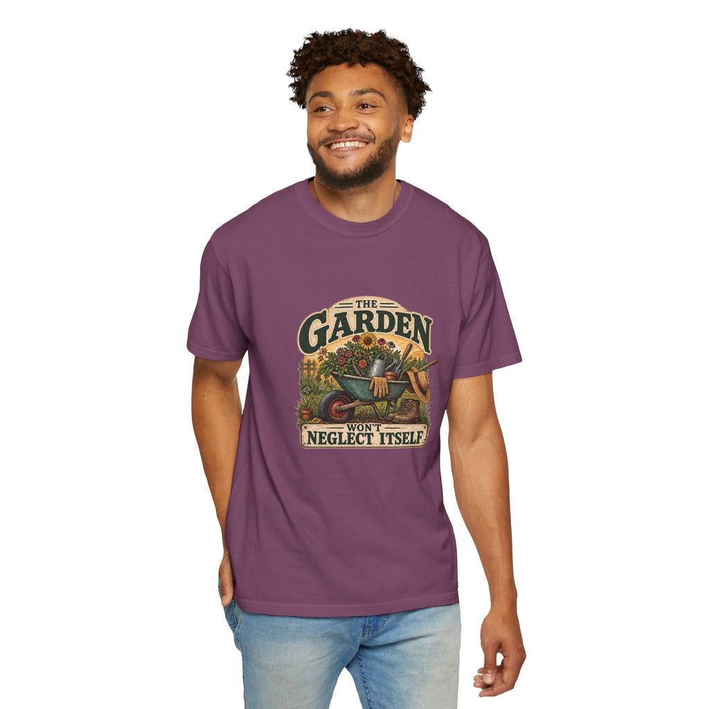 Garden T-Shirt — "The Garden Won’t Neglect Itself" Vintage Gardening Tee