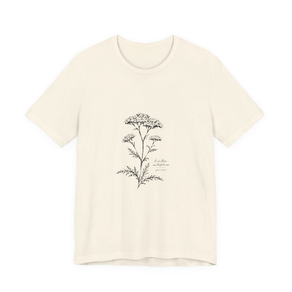 Botanical Sketch Tee — Vintage Yarrow Floral Illustration T-Shirt