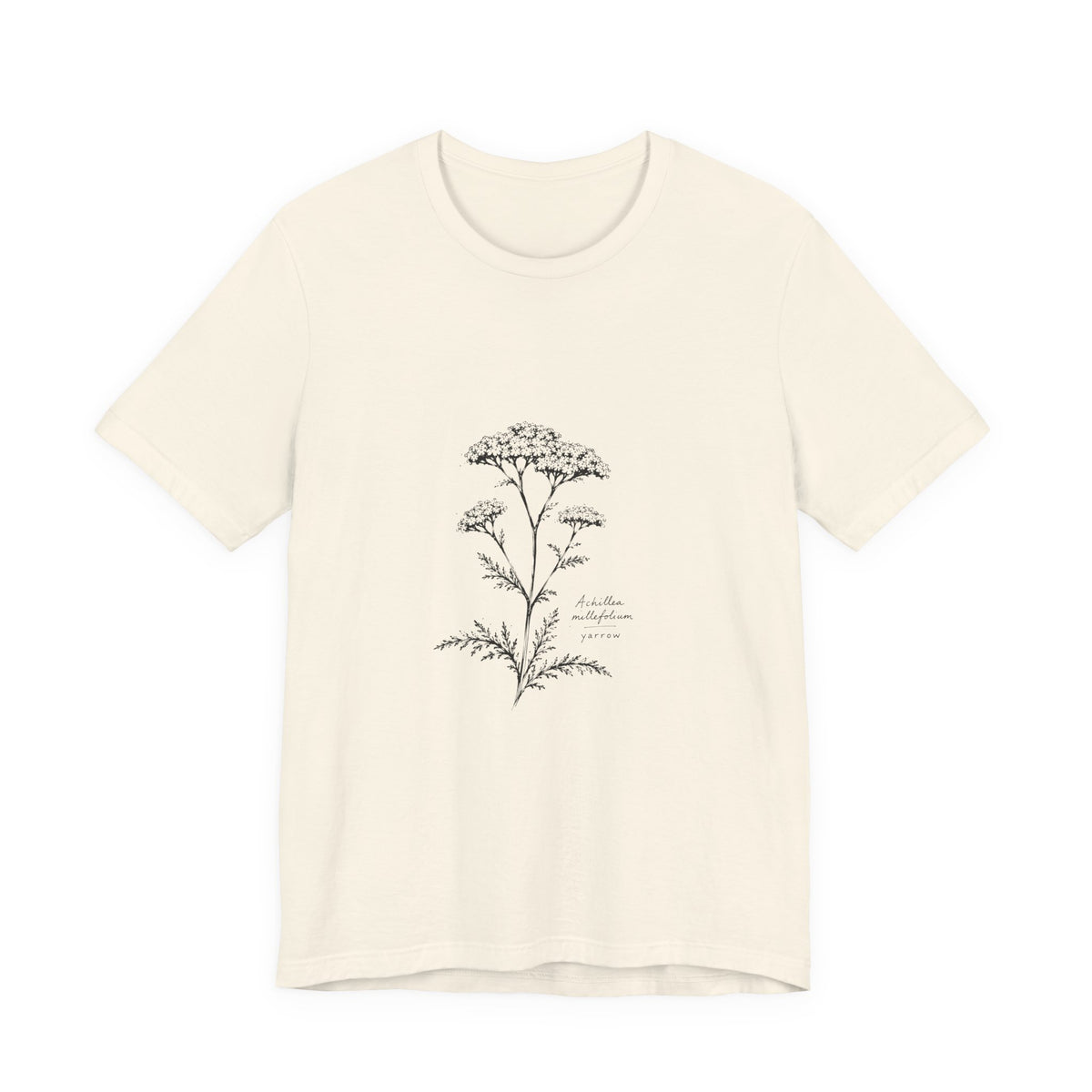 Botanical Sketch Tee — Vintage Yarrow Floral Illustration T-Shirt