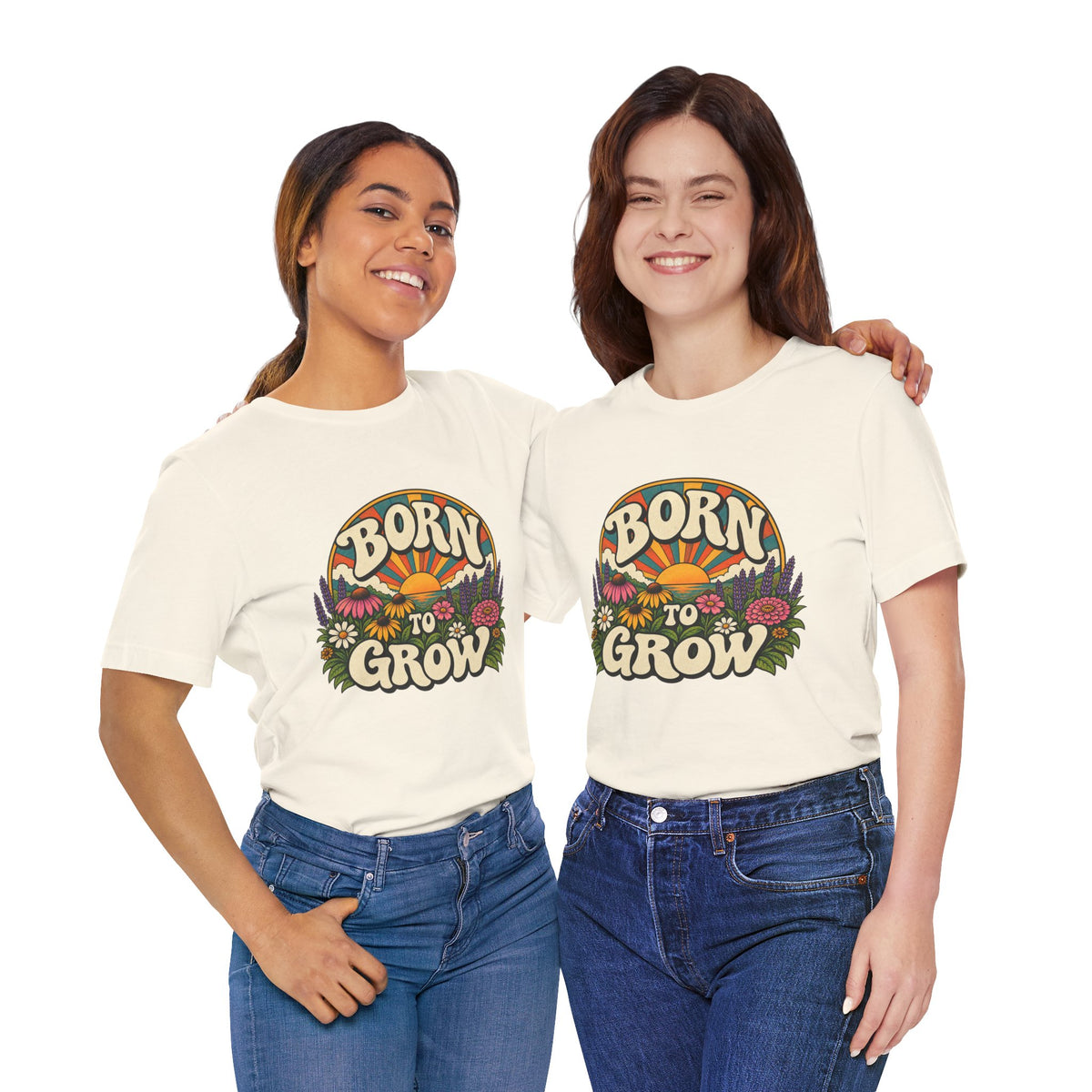 Born to Grow T‑Shirt — Retro Floral Gardening Tee