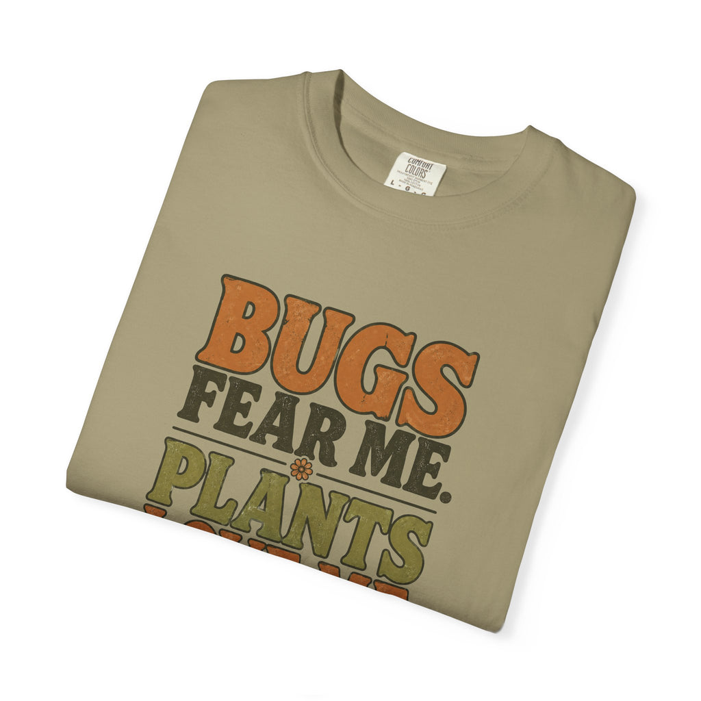 Plants Love Me T-Shirt — “Bugs Fear Me” Vintage Plant Lover Tee
