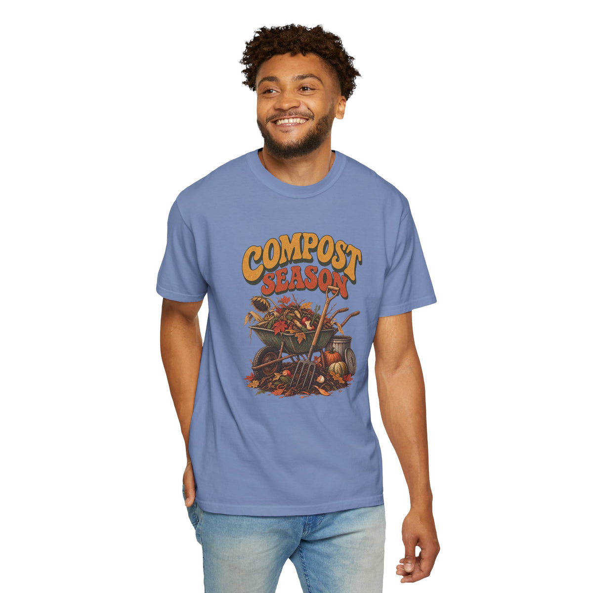Compost Season T-Shirt — Vintage Wheelbarrow & Harvest Garden Tee