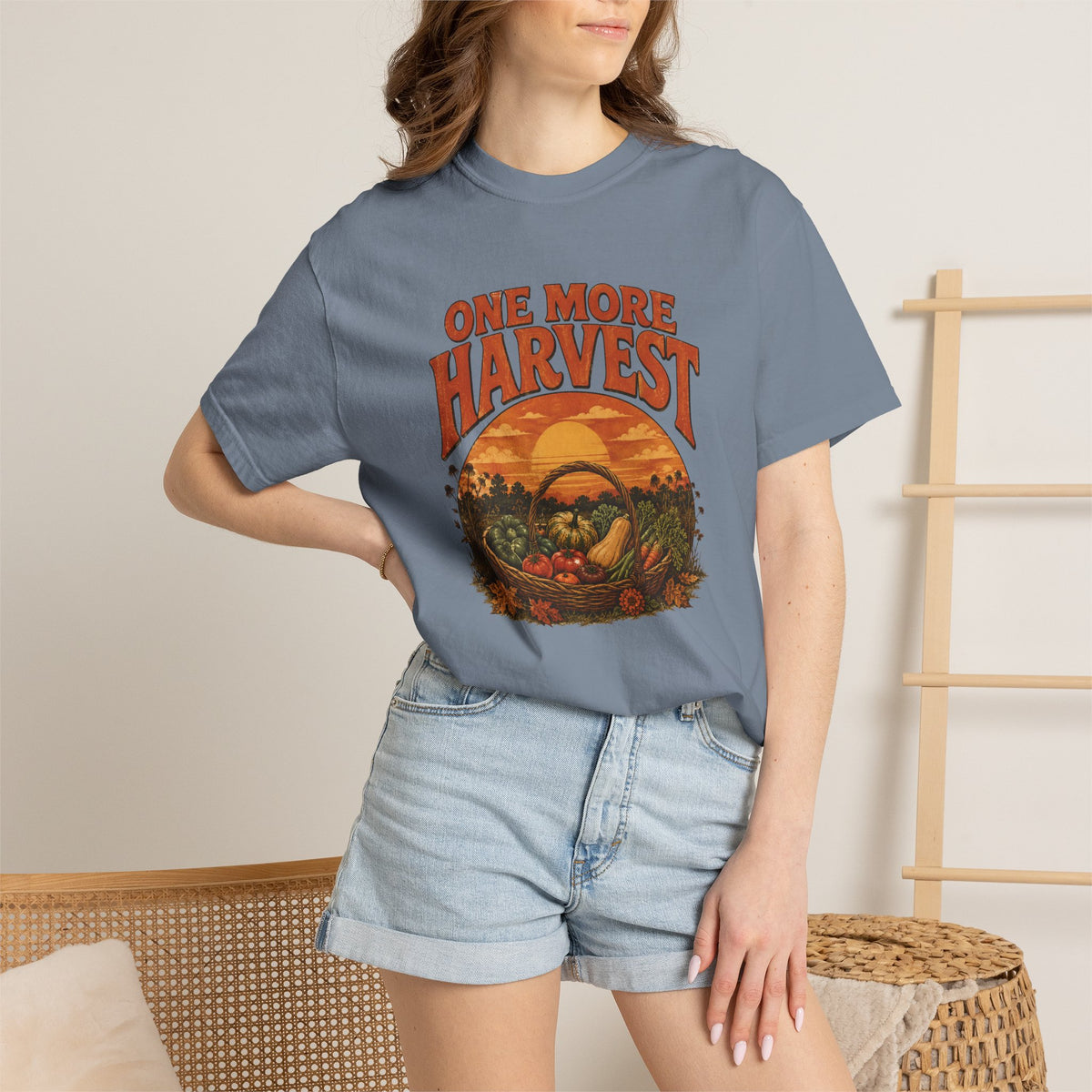 One More Harvest T-Shirt — Vintage Fall Farm Sunset Tee