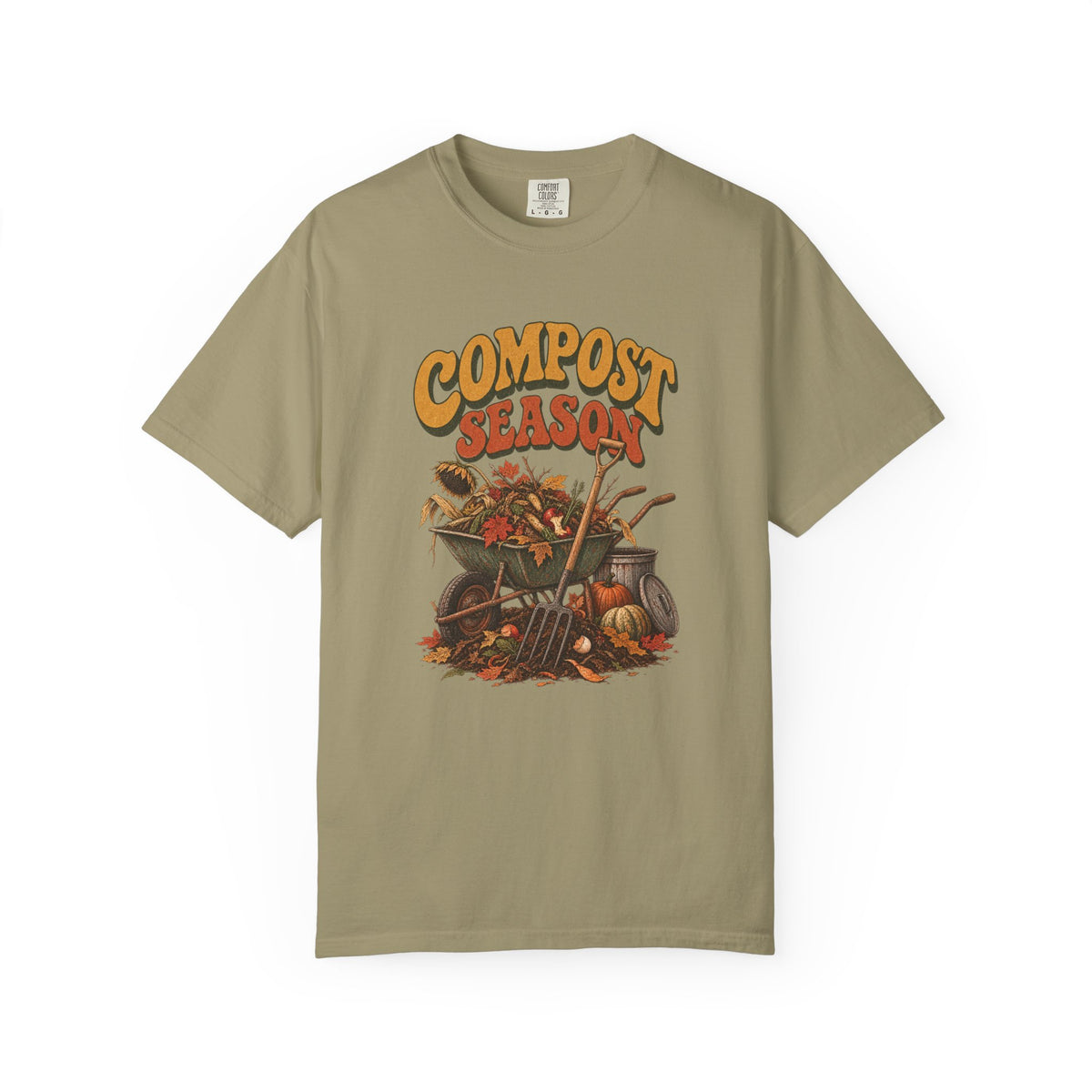 Compost Season T-Shirt — Vintage Wheelbarrow & Harvest Garden Tee