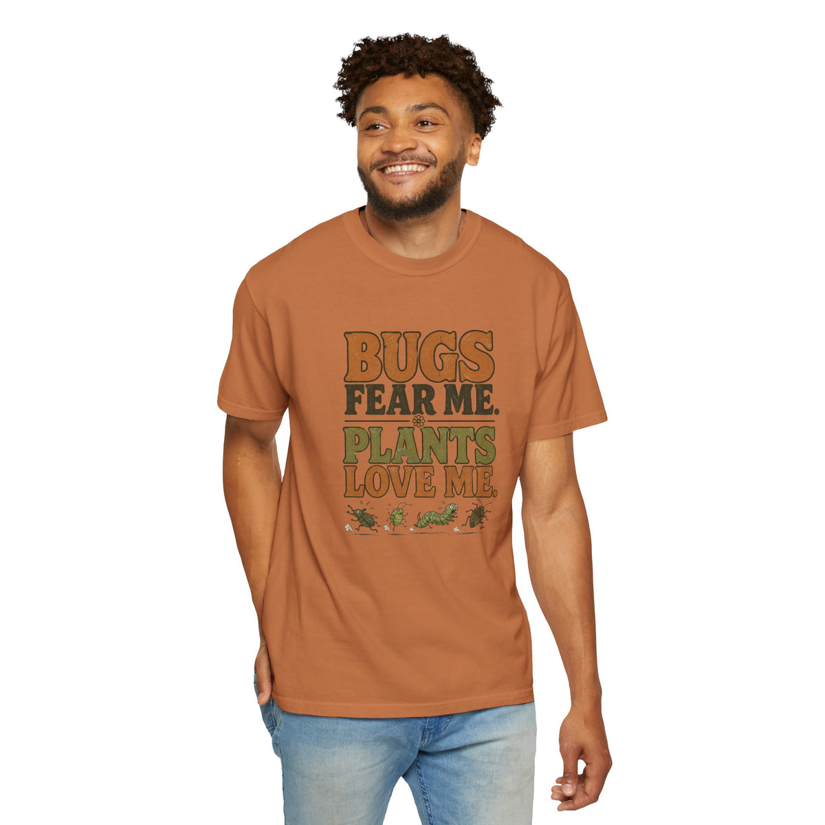 Plants Love Me T-Shirt — “Bugs Fear Me” Vintage Plant Lover Tee
