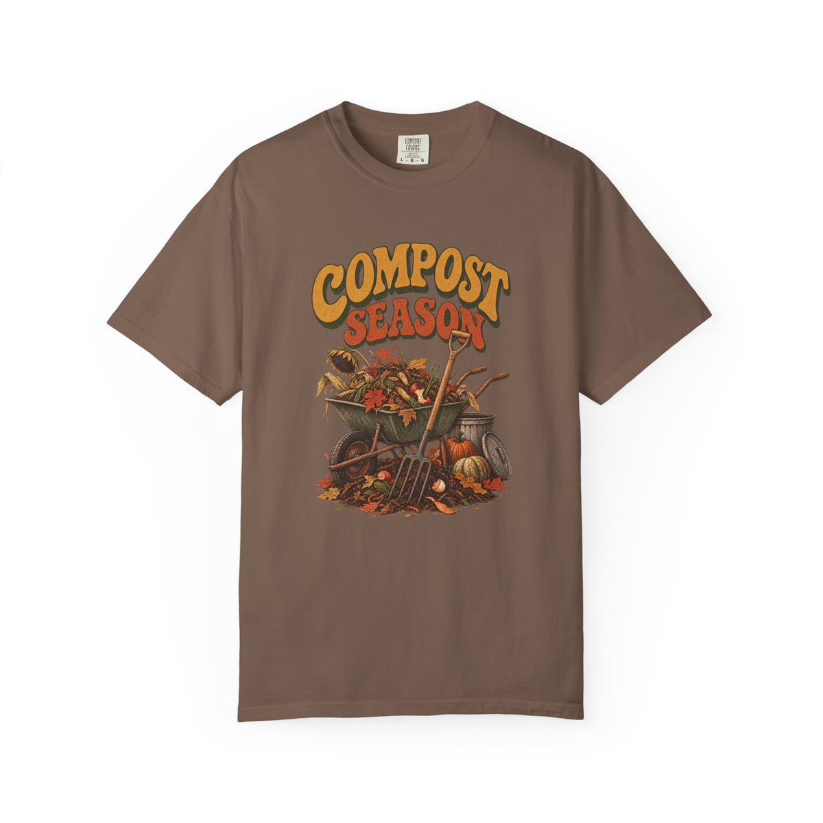 Compost Season T-Shirt — Vintage Wheelbarrow & Harvest Garden Tee