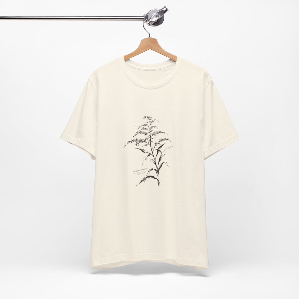 Botanical Sketch Tee — Vintage Goldenrod Illustration T-Shirt