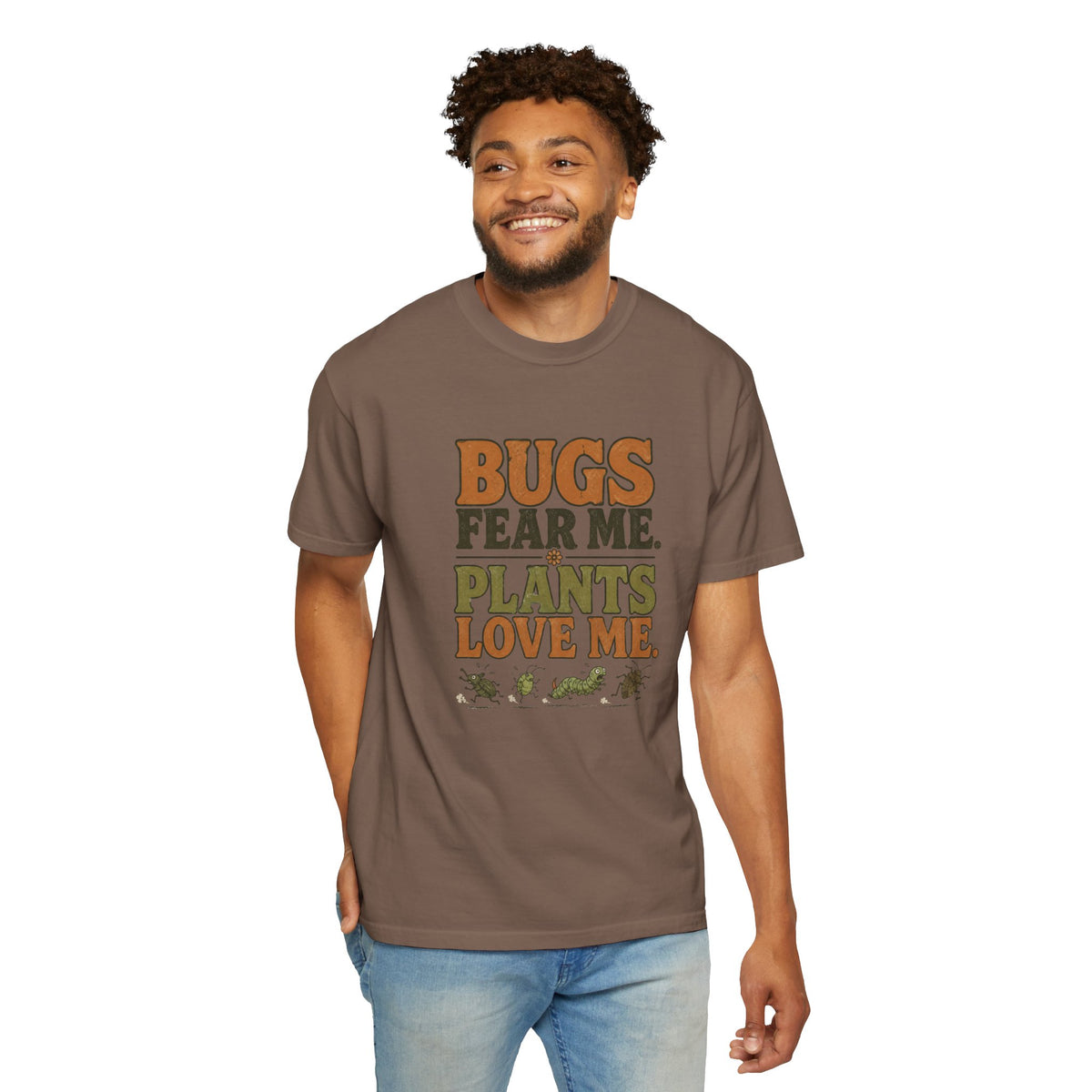 Plants Love Me T-Shirt — “Bugs Fear Me” Vintage Plant Lover Tee
