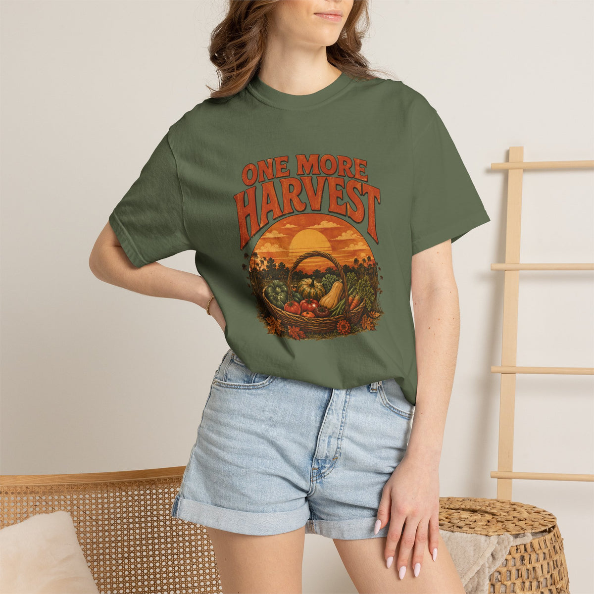 One More Harvest T-Shirt — Vintage Fall Farm Sunset Tee