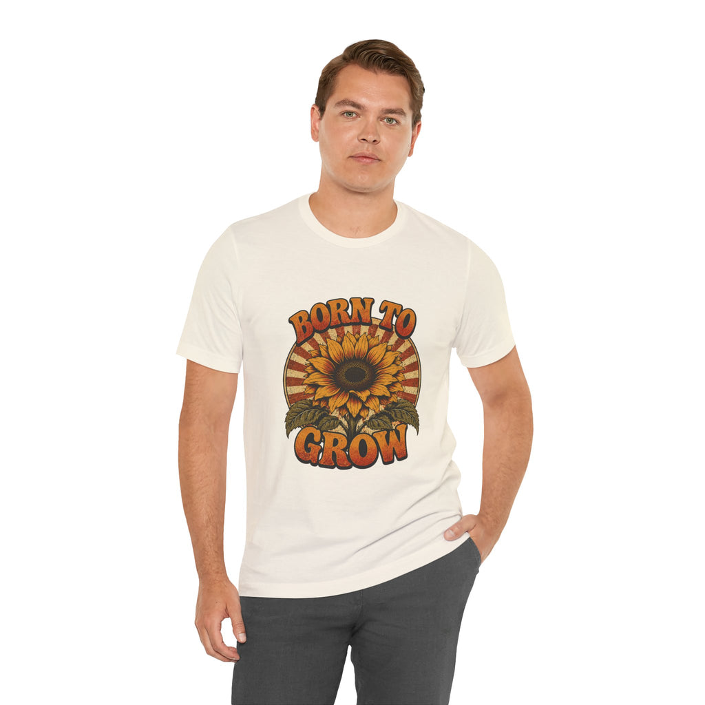 Born to Grow Sunflower Tee — Vintage Botanical Garden Shirt