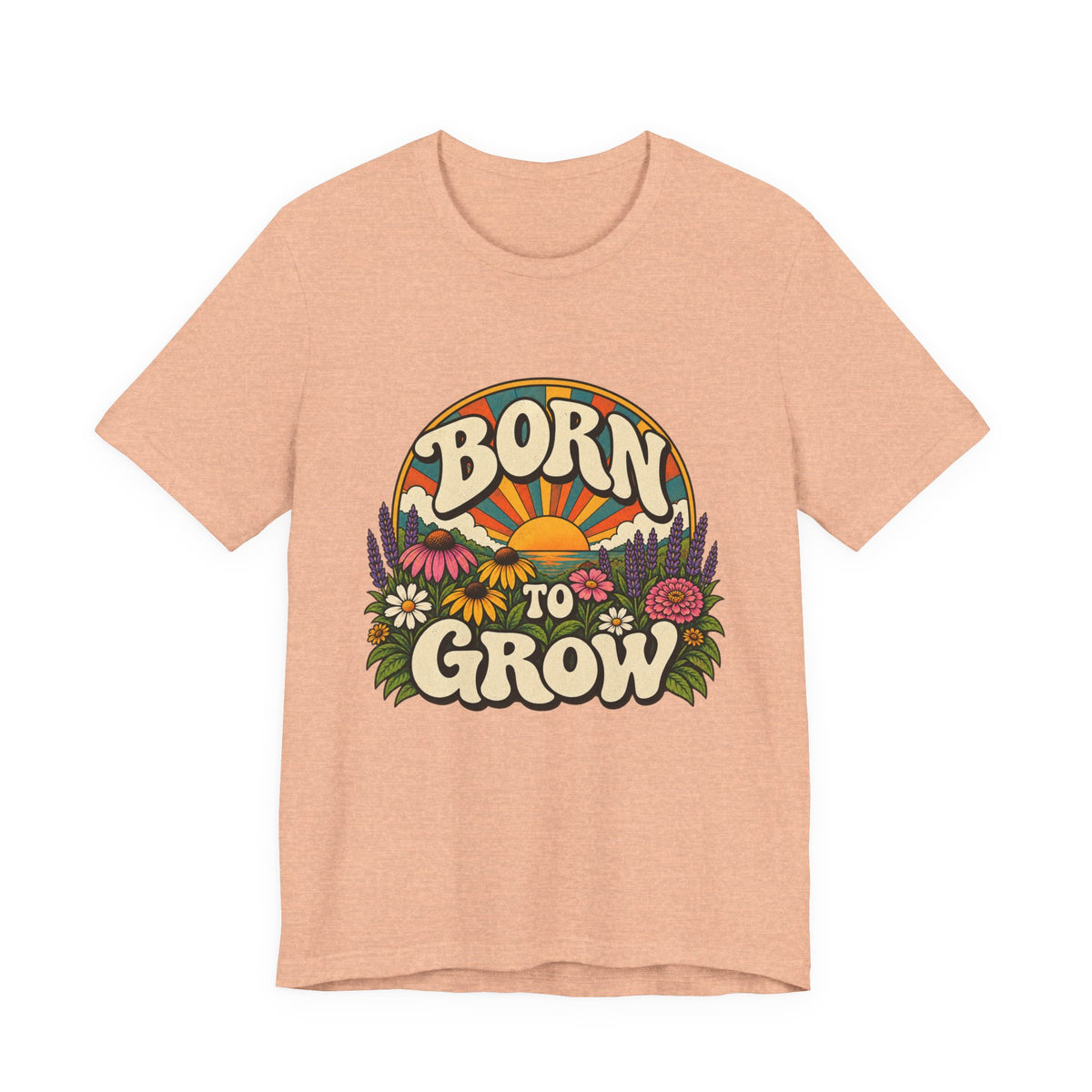 Born to Grow T‑Shirt — Retro Floral Gardening Tee