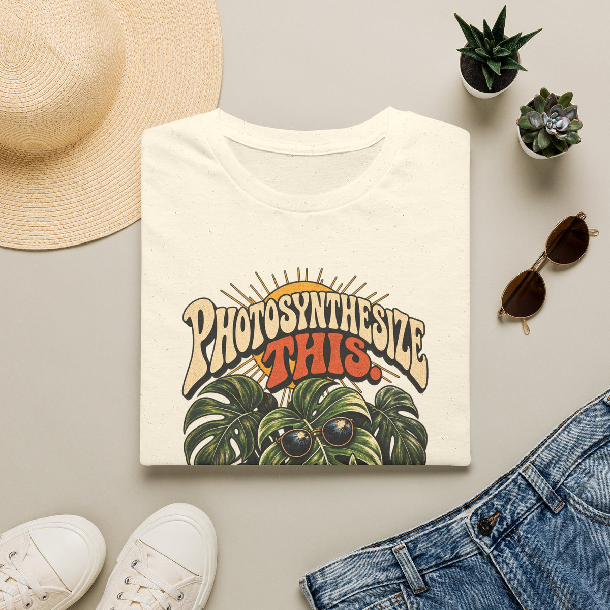 Photosynthesize This Plant T-Shirt — Retro Monstera Graphic Tee