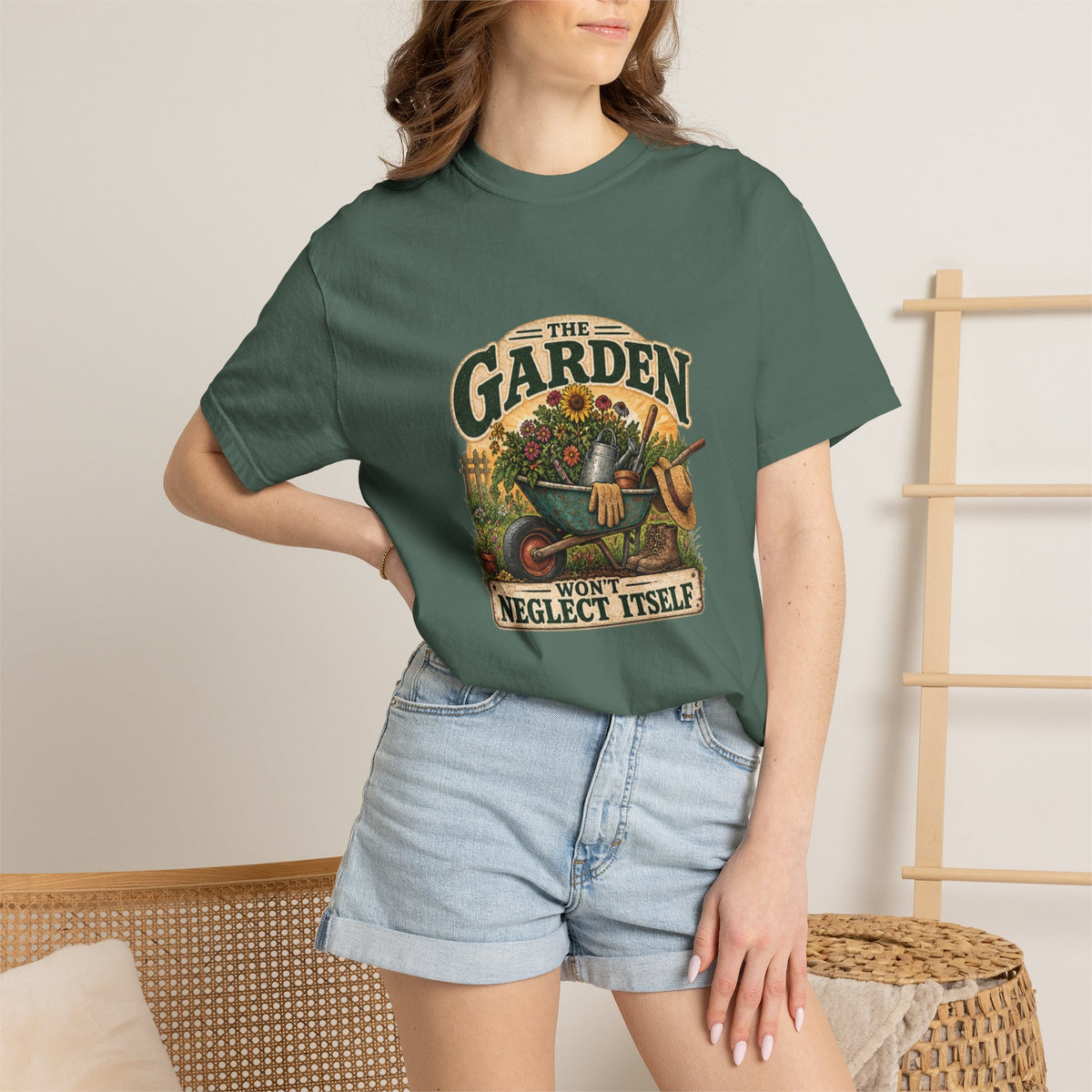 Garden T-Shirt — "The Garden Won’t Neglect Itself" Vintage Gardening Tee