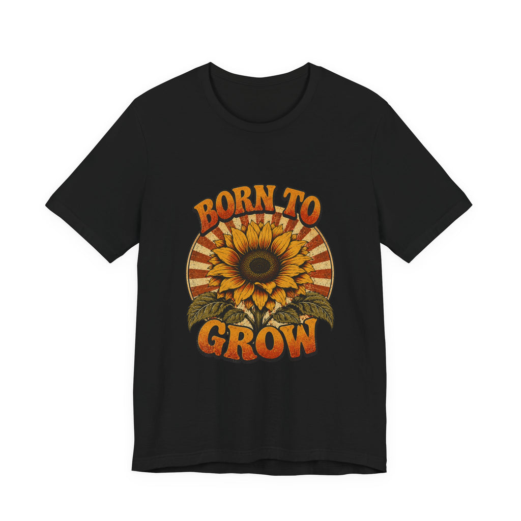 Born to Grow Sunflower Tee — Vintage Botanical Garden Shirt
