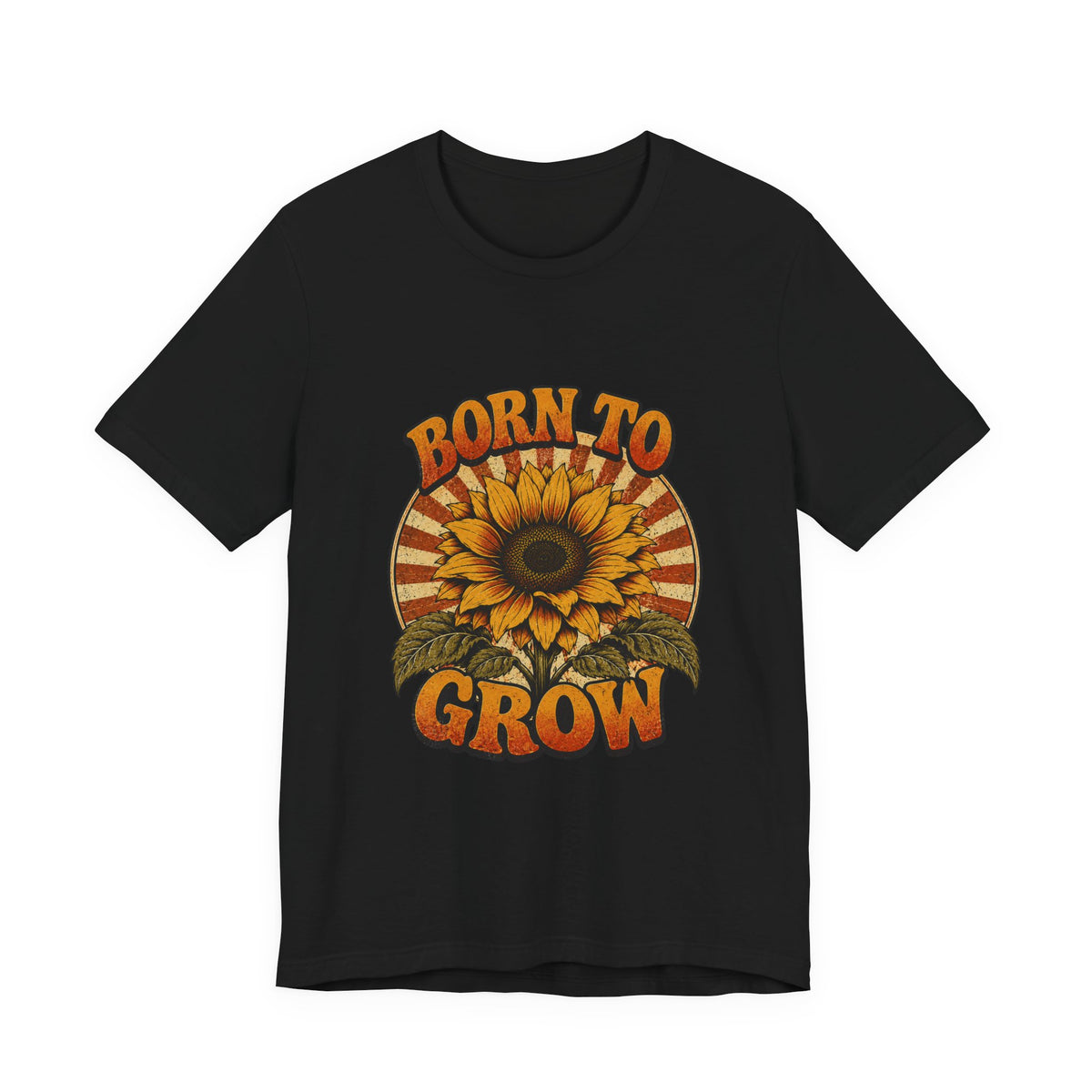 Born to Grow Sunflower Tee — Vintage Botanical Garden Shirt
