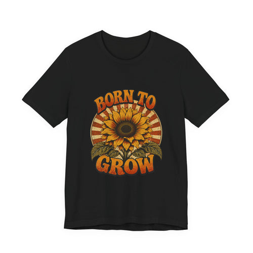 Born to Grow Sunflower Tee — Vintage Botanical Garden Shirt