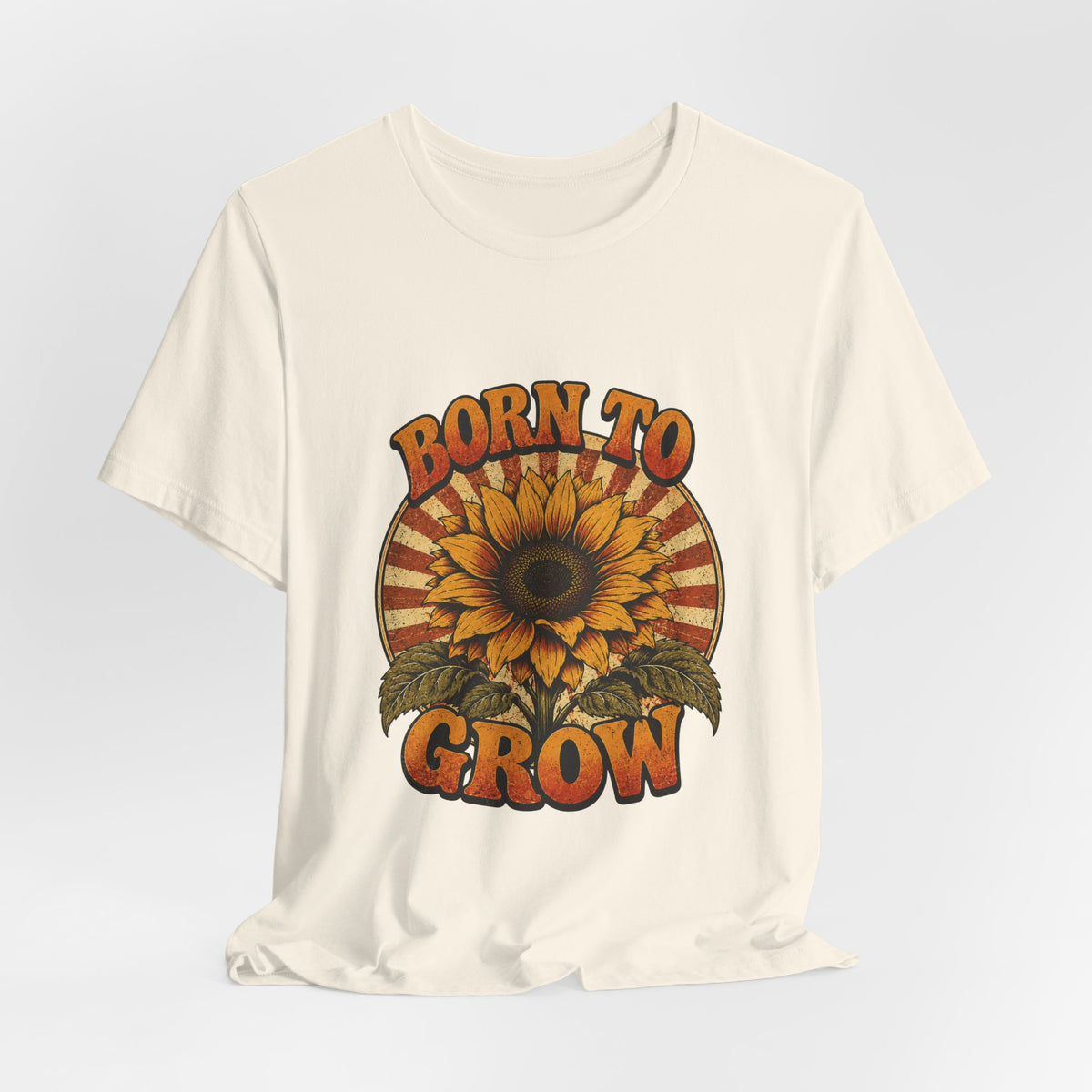 Born to Grow Sunflower Tee — Vintage Botanical Garden Shirt