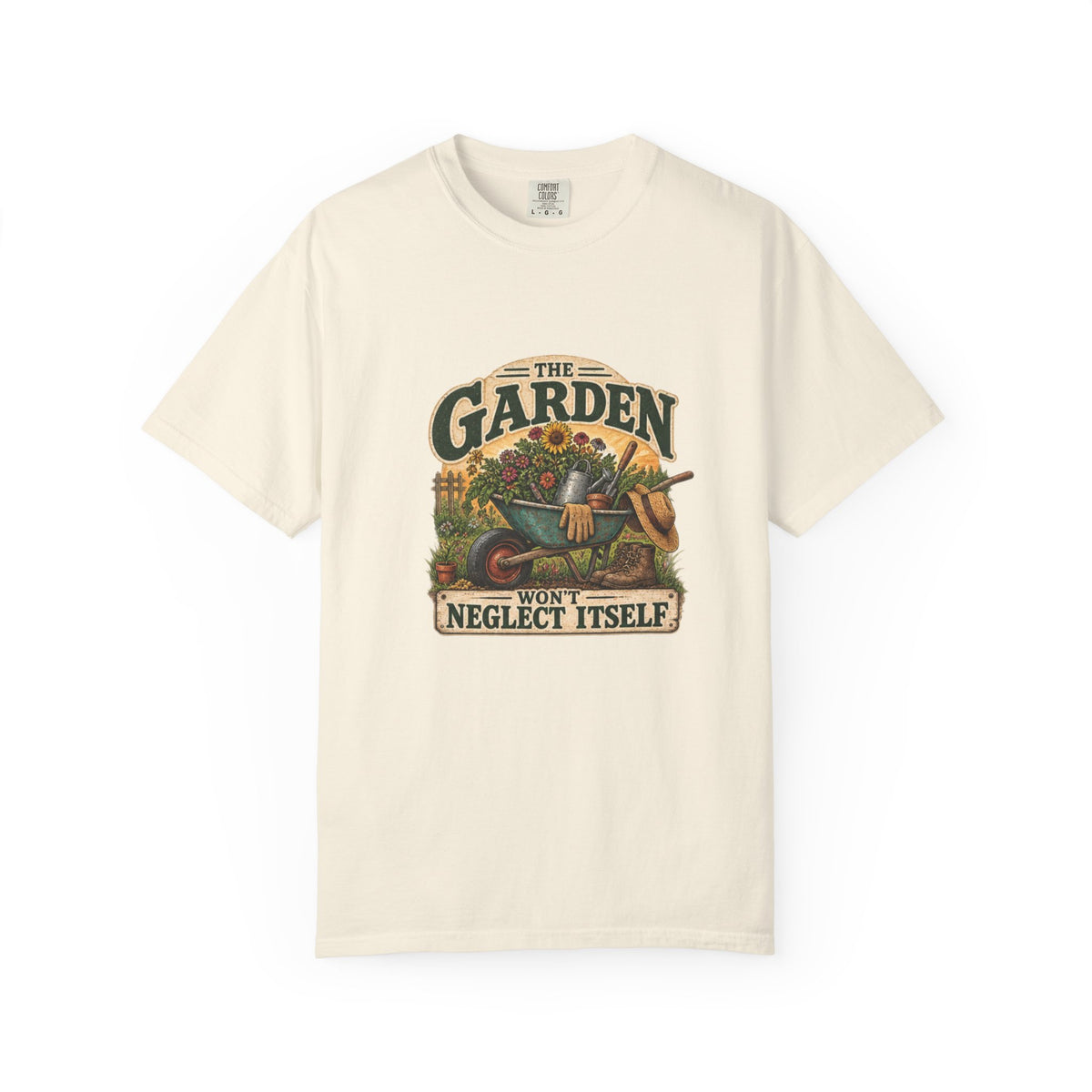 Garden T-Shirt — "The Garden Won’t Neglect Itself" Vintage Gardening Tee