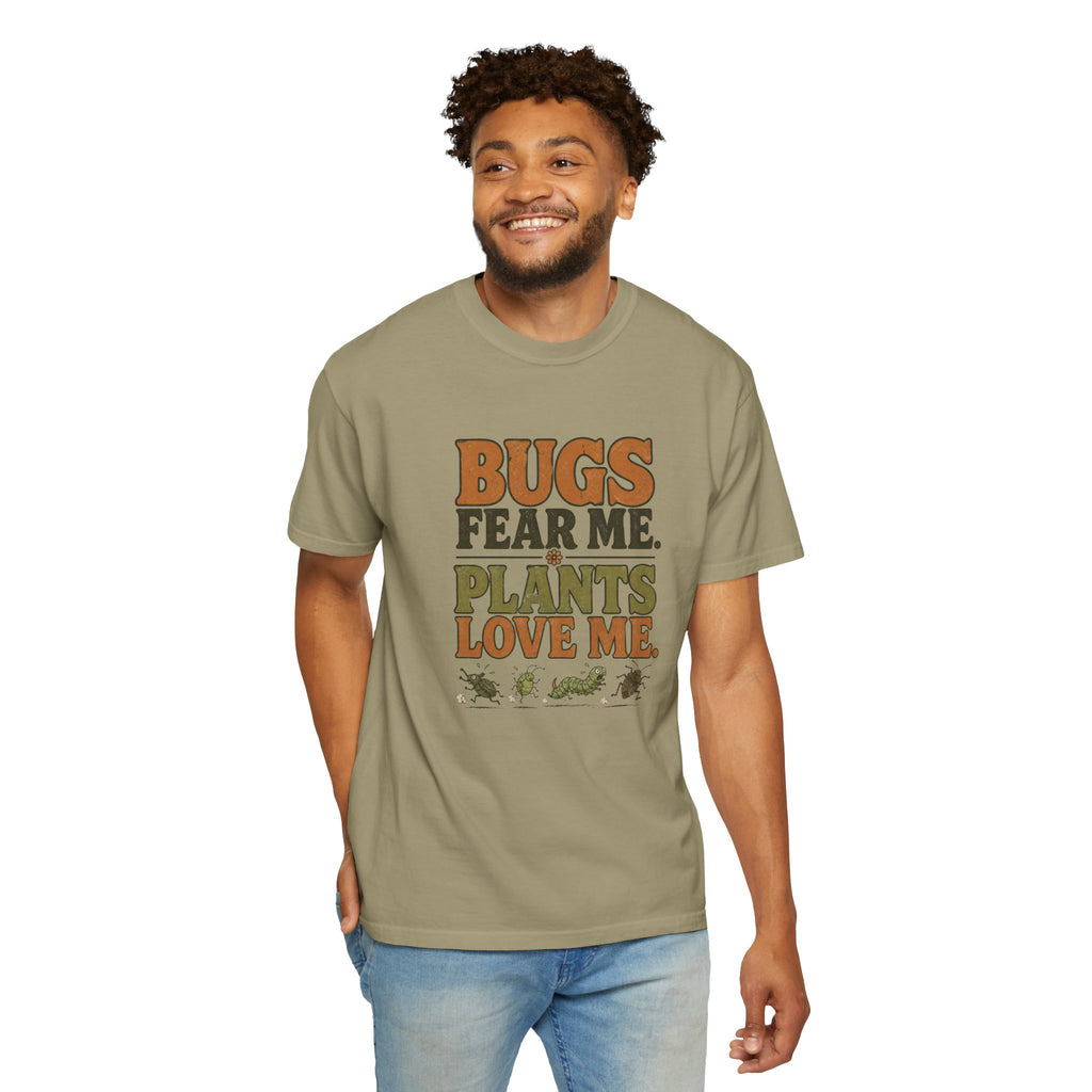 Plants Love Me T-Shirt — “Bugs Fear Me” Vintage Plant Lover Tee