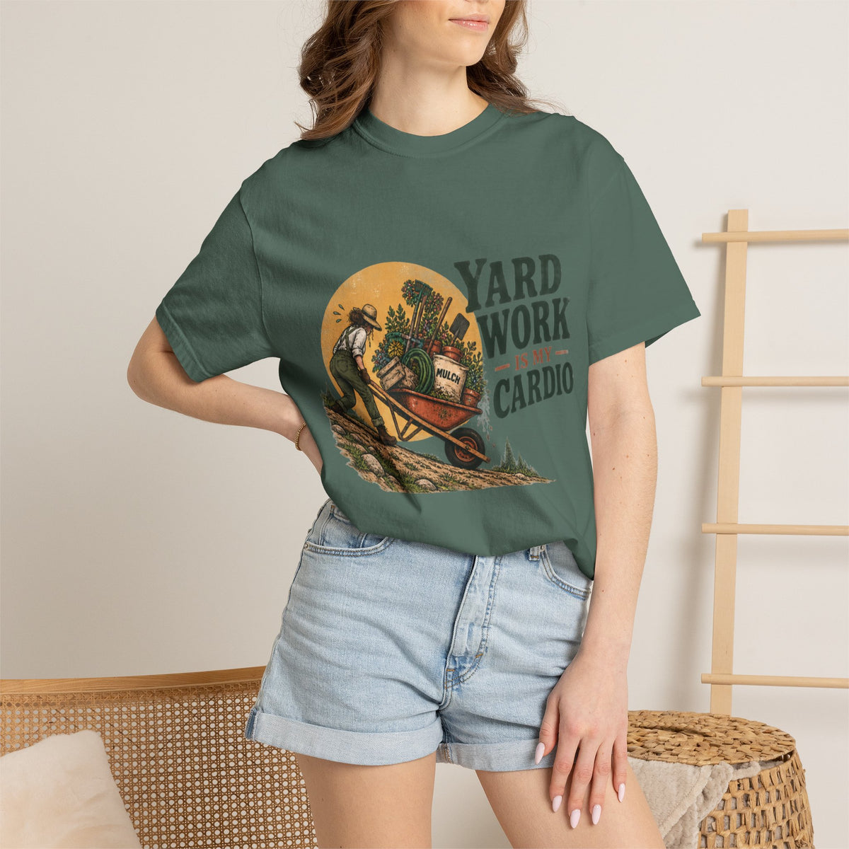 Yard Work Is My Cardio T-Shirt — Vintage Gardener Tee for Gardening Lovers