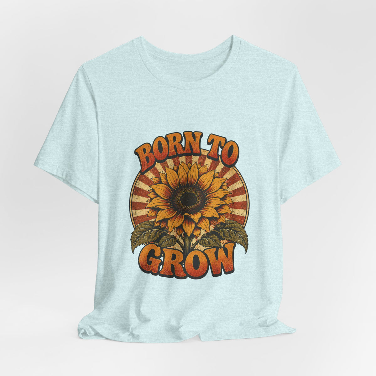 Born to Grow Sunflower Tee — Vintage Botanical Garden Shirt