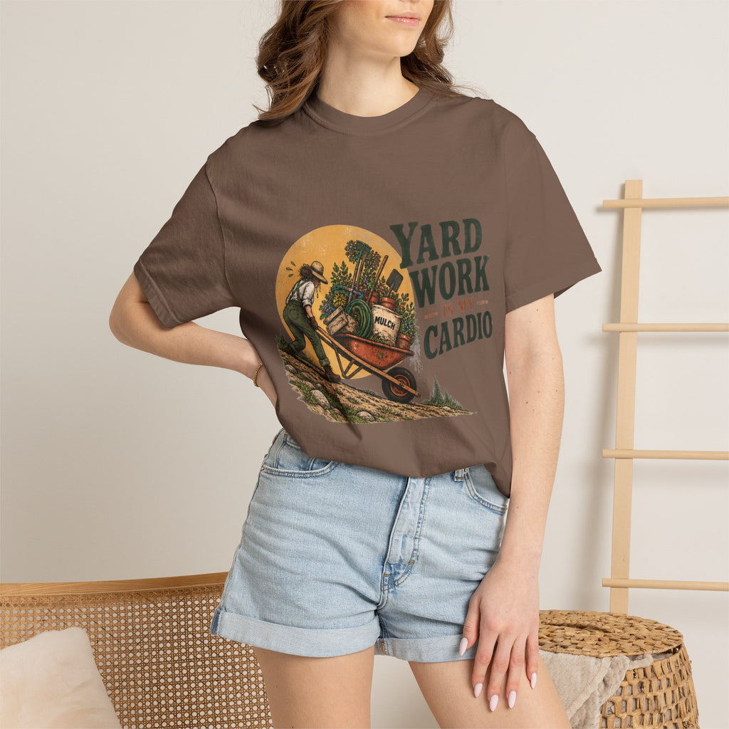 Yard Work Is My Cardio T-Shirt — Vintage Gardener Tee for Gardening Lovers