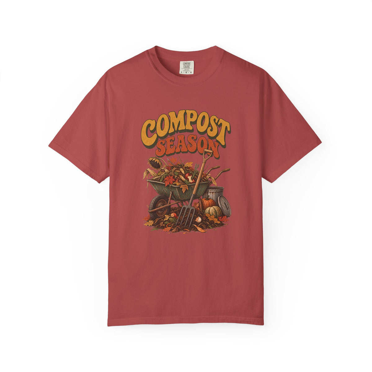 Compost Season T-Shirt — Vintage Wheelbarrow & Harvest Garden Tee