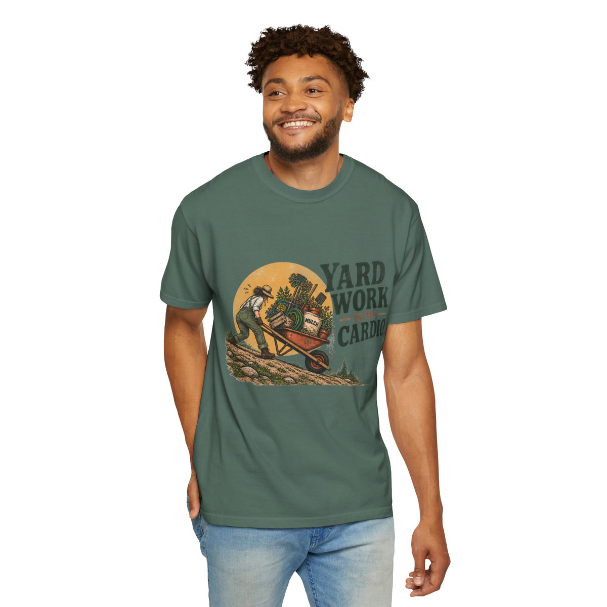 Yard Work Is My Cardio T-Shirt — Vintage Gardener Tee for Gardening Lovers