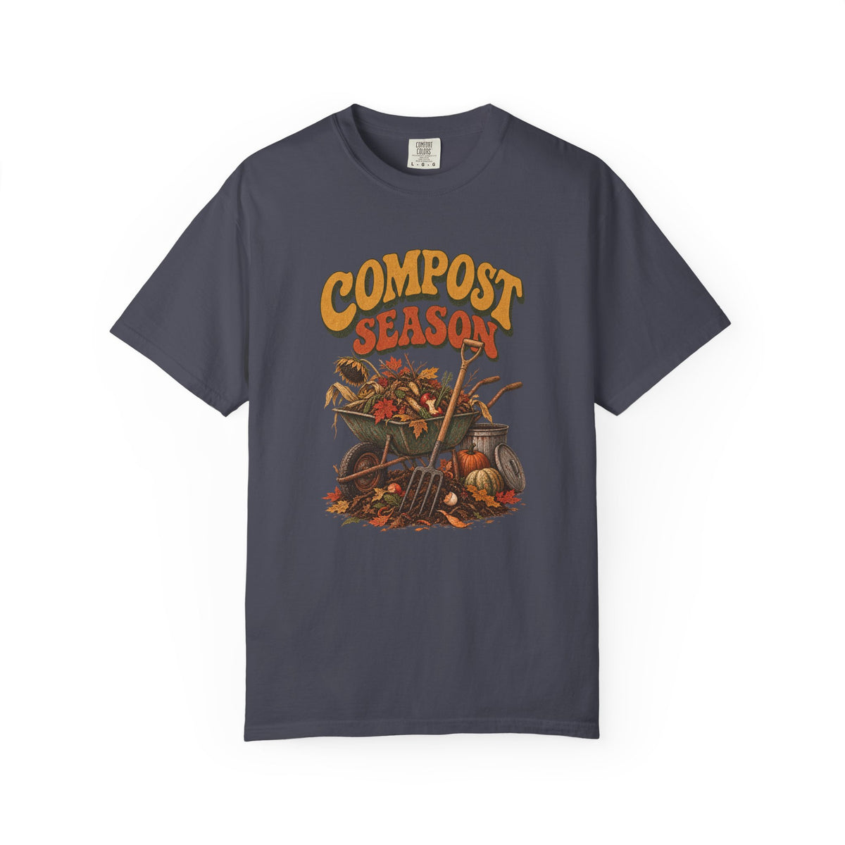 Compost Season T-Shirt — Vintage Wheelbarrow & Harvest Garden Tee