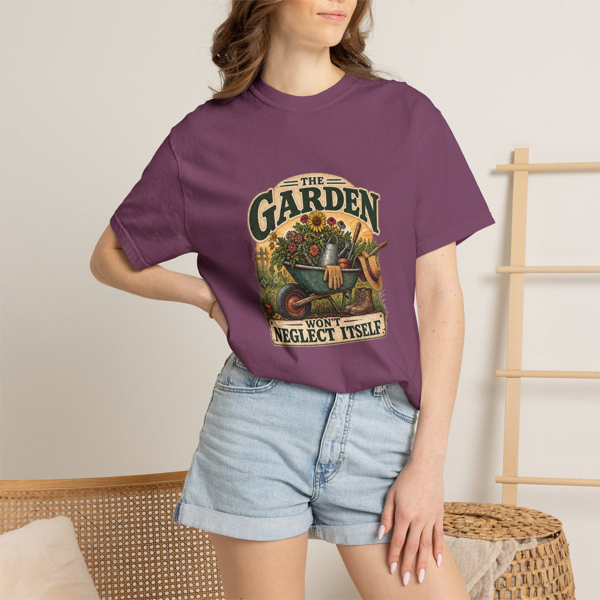 Garden T-Shirt — "The Garden Won’t Neglect Itself" Vintage Gardening Tee
