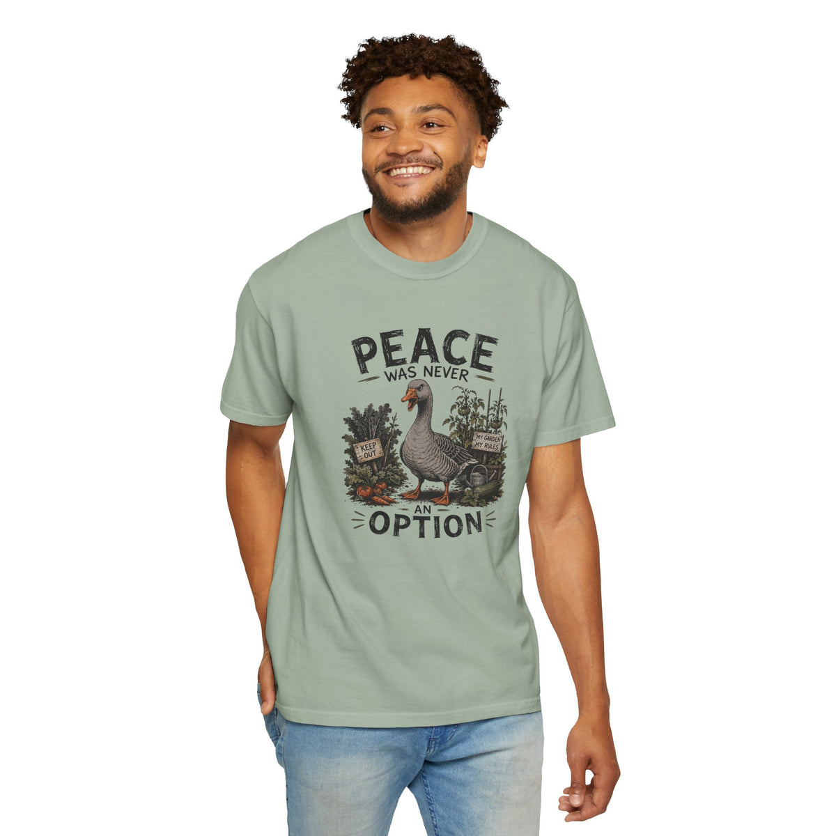 Peace Was Never an Option Tee — Vintage Goose Graphic T-Shirt