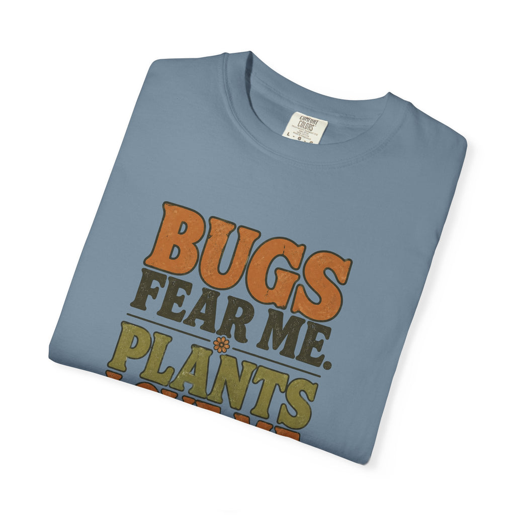 Plants Love Me T-Shirt — “Bugs Fear Me” Vintage Plant Lover Tee
