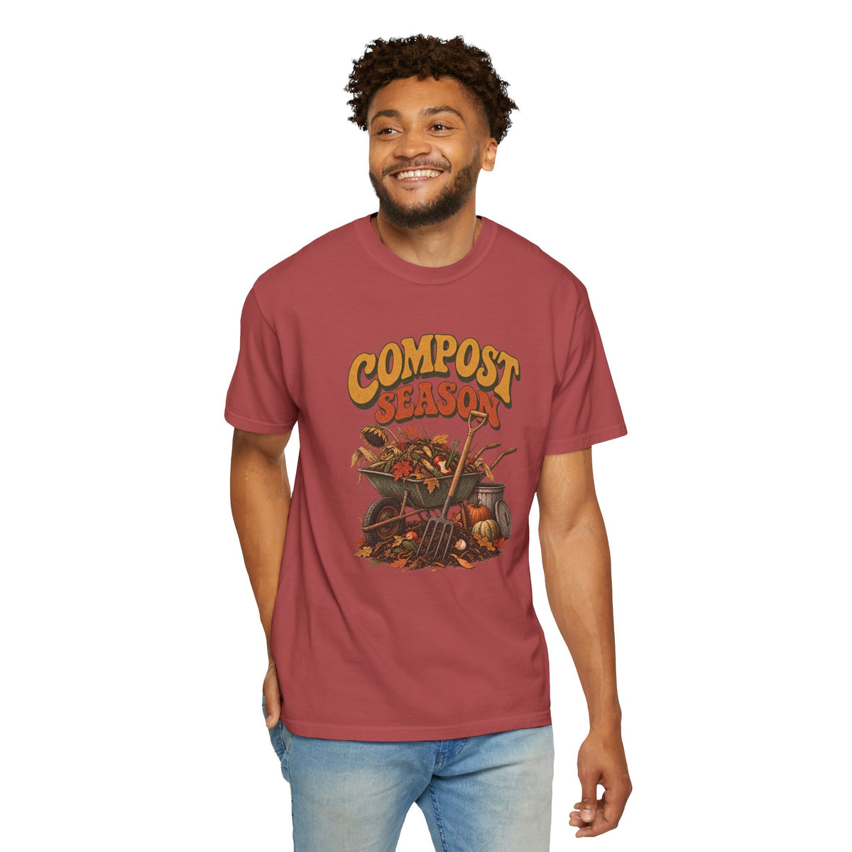 Compost Season T-Shirt — Vintage Wheelbarrow & Harvest Garden Tee