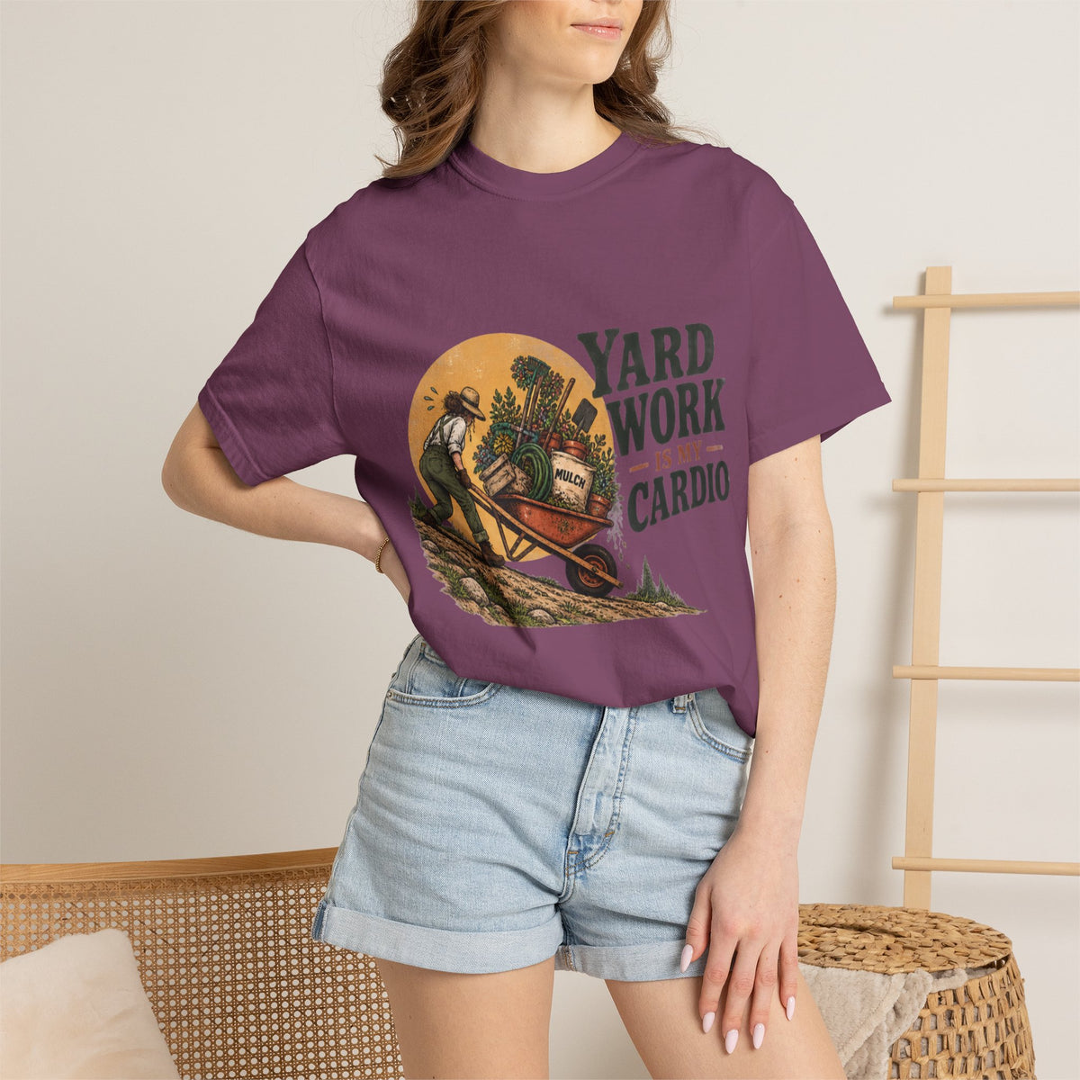 Yard Work Is My Cardio T-Shirt — Vintage Gardener Tee for Gardening Lovers