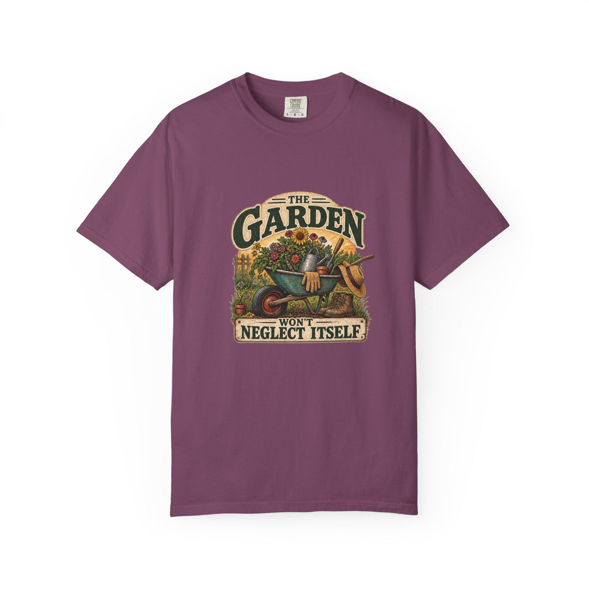 Garden T-Shirt — "The Garden Won’t Neglect Itself" Vintage Gardening Tee