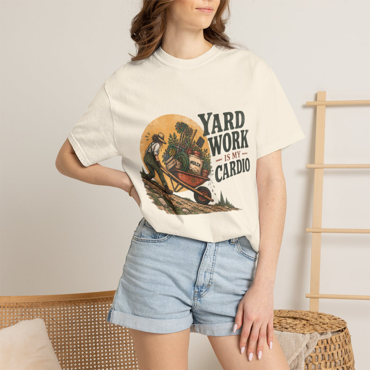 Yard Work Is My Cardio T-Shirt — Vintage Gardener Tee for Gardening Lovers