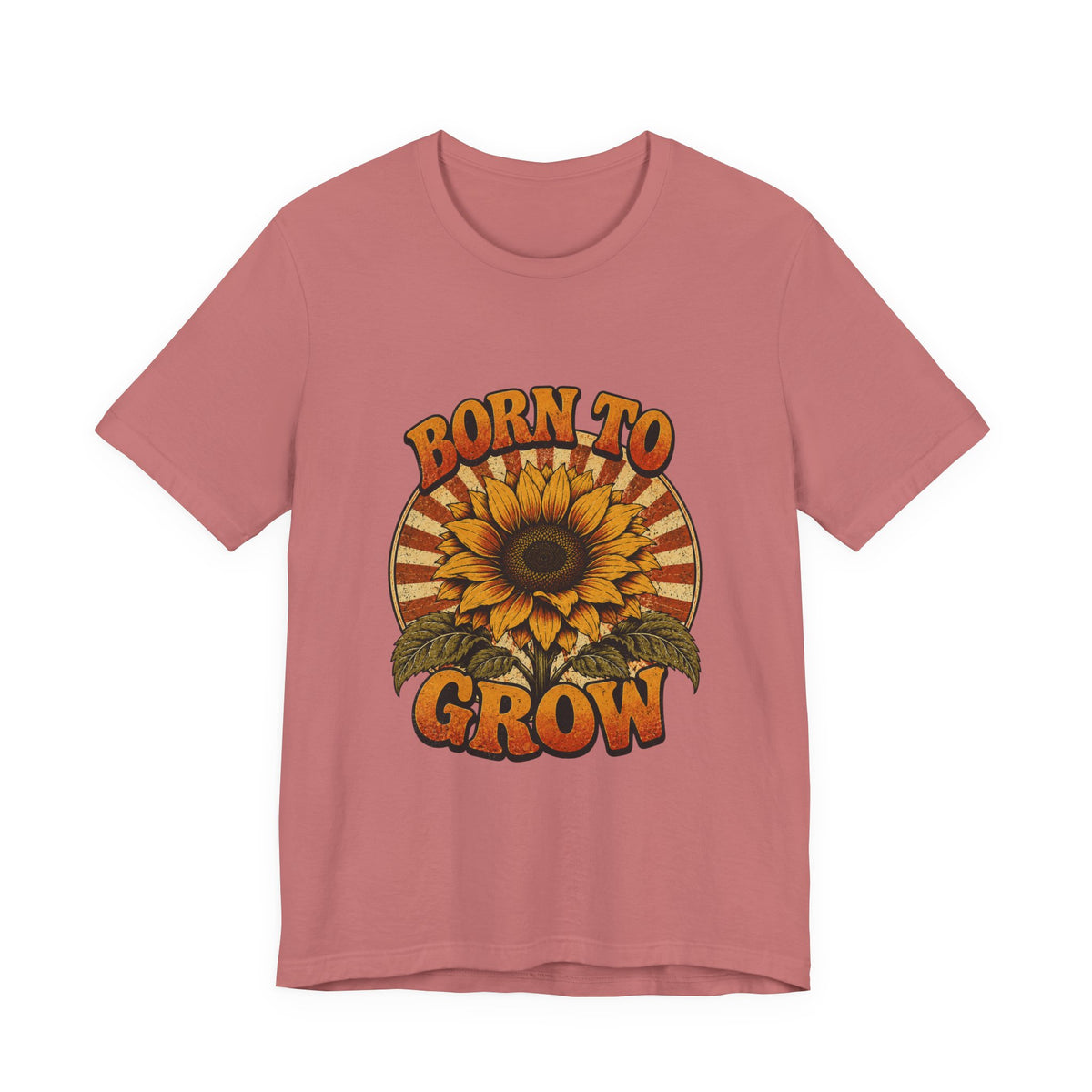 Born to Grow Sunflower Tee — Vintage Botanical Garden Shirt