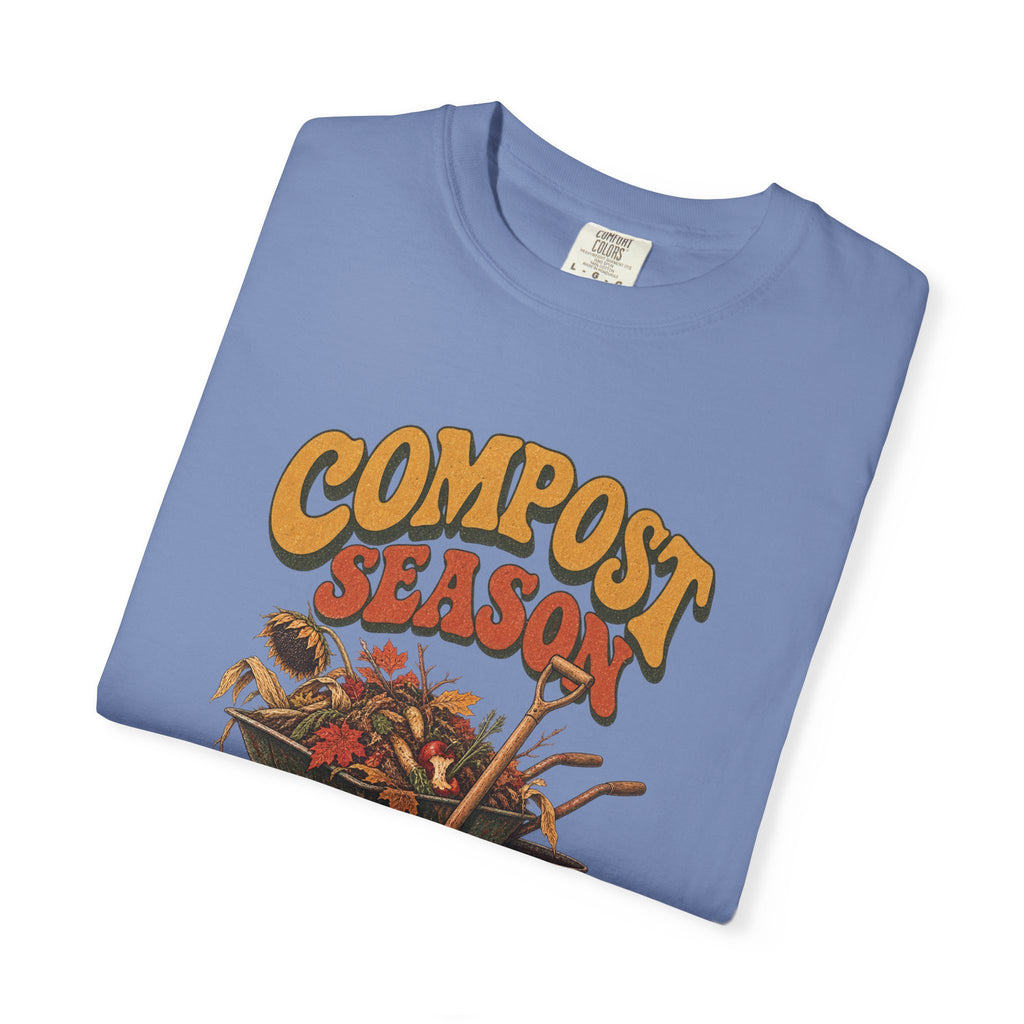 Compost Season T-Shirt — Vintage Wheelbarrow & Harvest Garden Tee