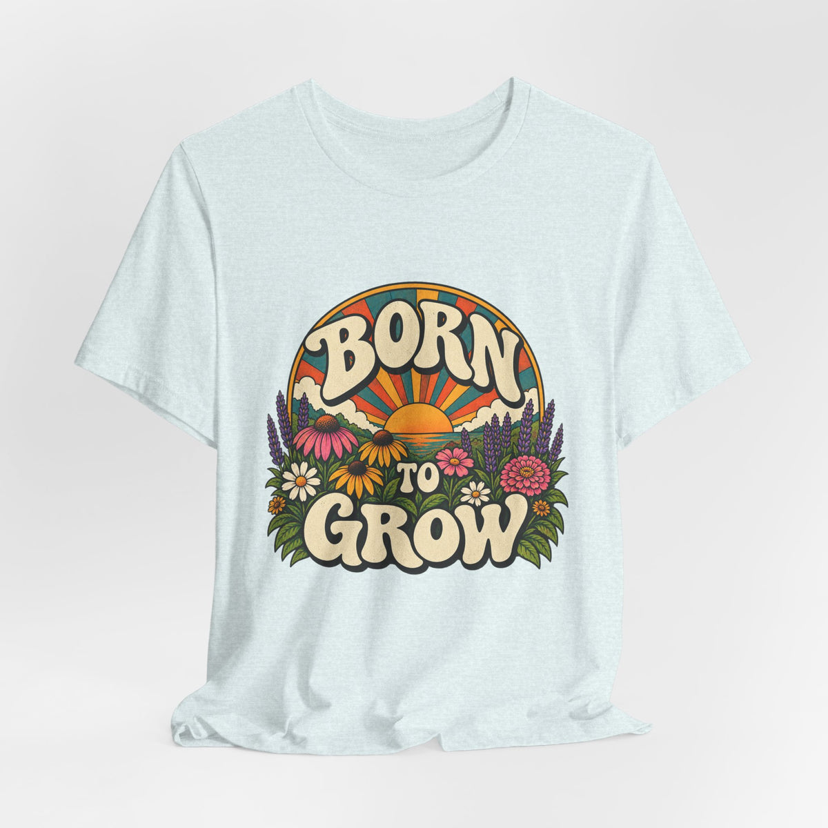 Born to Grow T‑Shirt — Retro Floral Gardening Tee