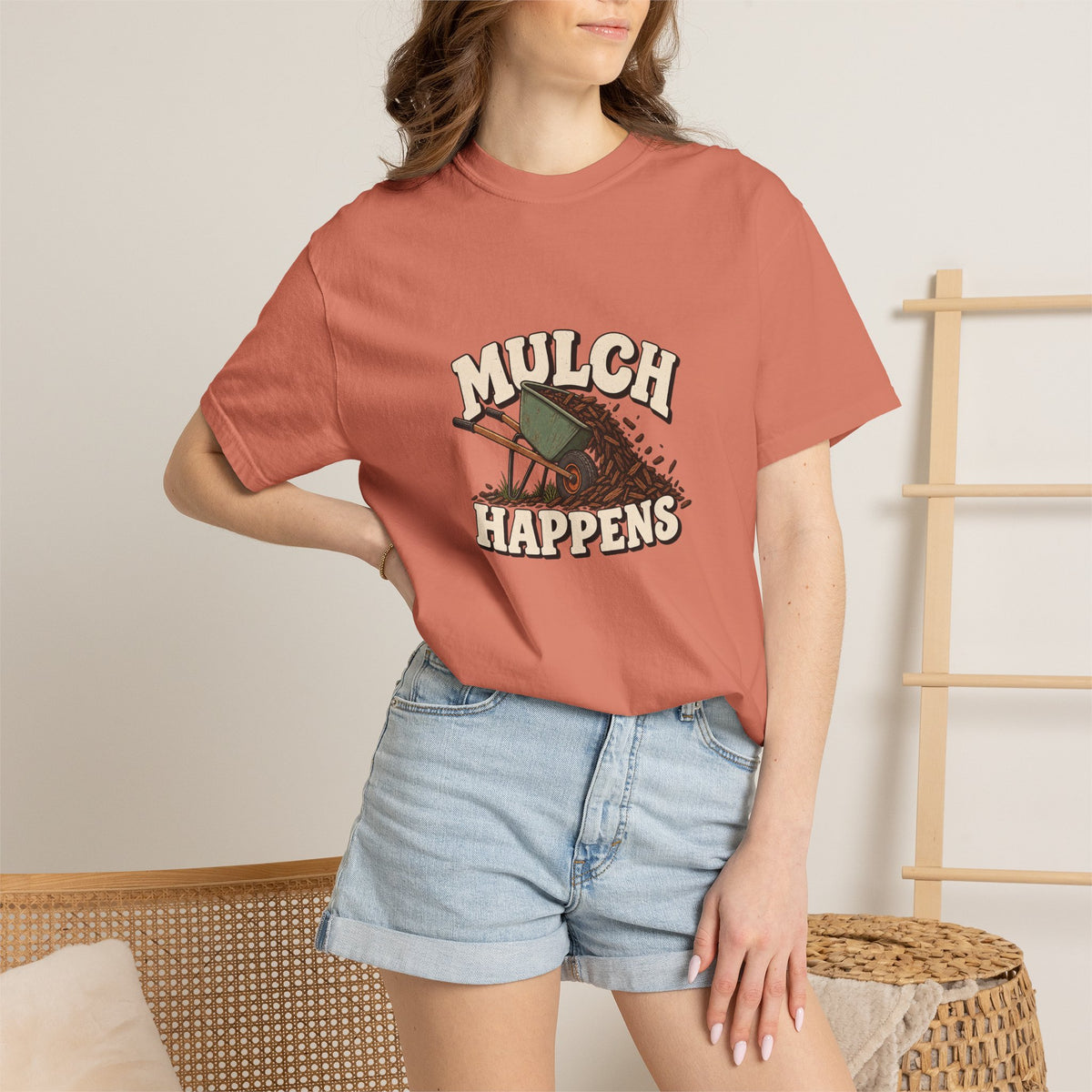 Mulch Happens T-Shirt – Funny Gardening Tee for Gardeners & Landscapers