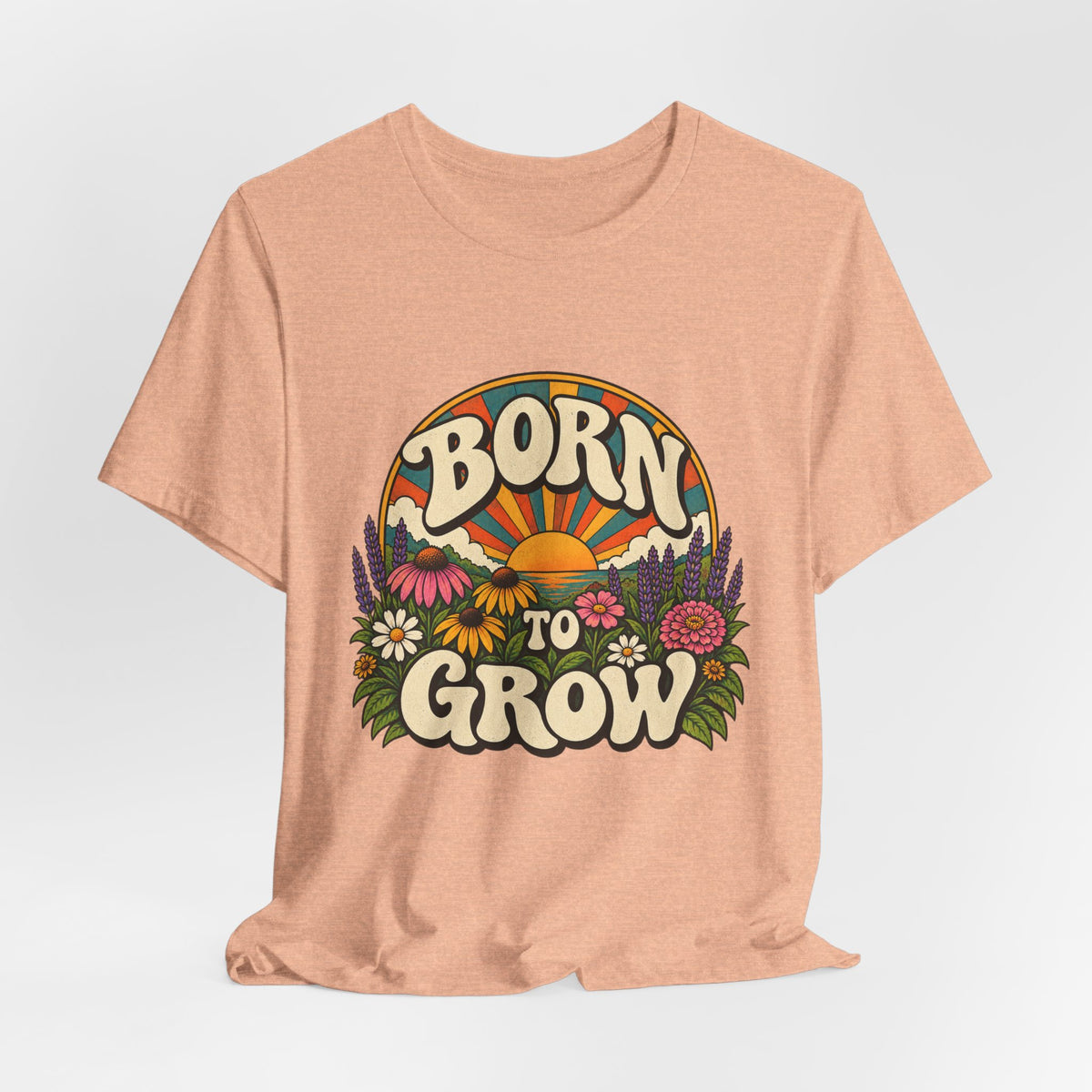 Born to Grow T‑Shirt — Retro Floral Gardening Tee
